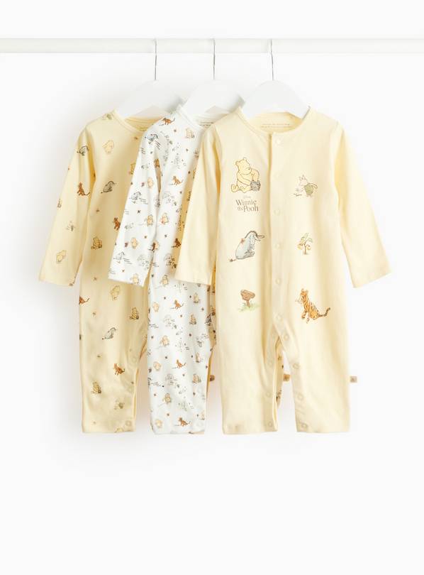 Disney Winnie The Pooh Footless Sleepsuit 3 Pack 9-12 months